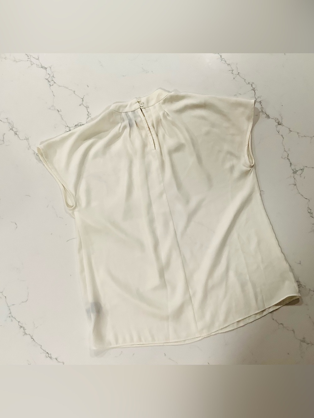 Worthington Cream Pleated Mock Neck Blouse - Picture 3 of 9